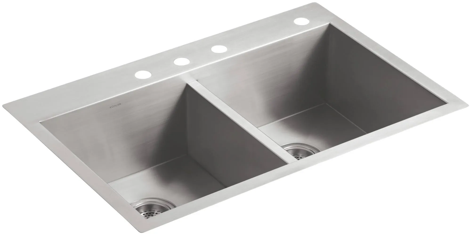 KOHLER K-3820-4 Vault 33" top-/undermount double-bowl kitchen sink