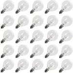 Brightown G40 Replacement Light Bulbs 5W Clear Globe Bulb Fits E12 C7 Candelabra Screw Base Sockets, 1.5 inch Dimmable Light Bulbs for Indoor Outdoor