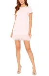 Marullo Feather Trim Shift Dress