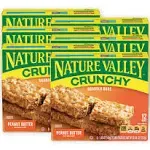 Nature Valley Granola Bars, Crunchy, Peanut Butter, 6 Pouches - 1.49 oz, 2-Bars Per Pouch (Pack of 6)