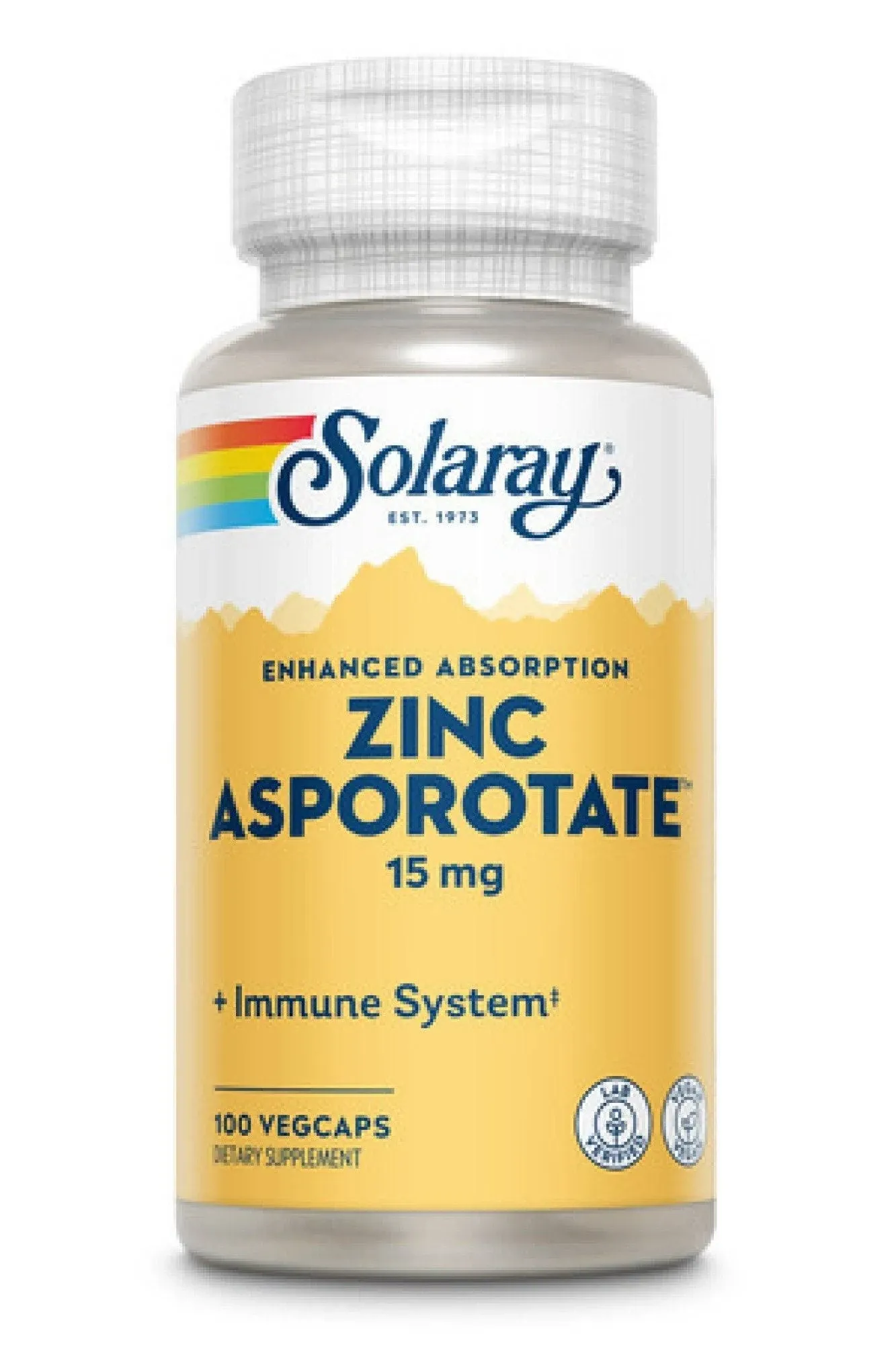 Solaray Zinc Asporotate 15mg 100 Capsules