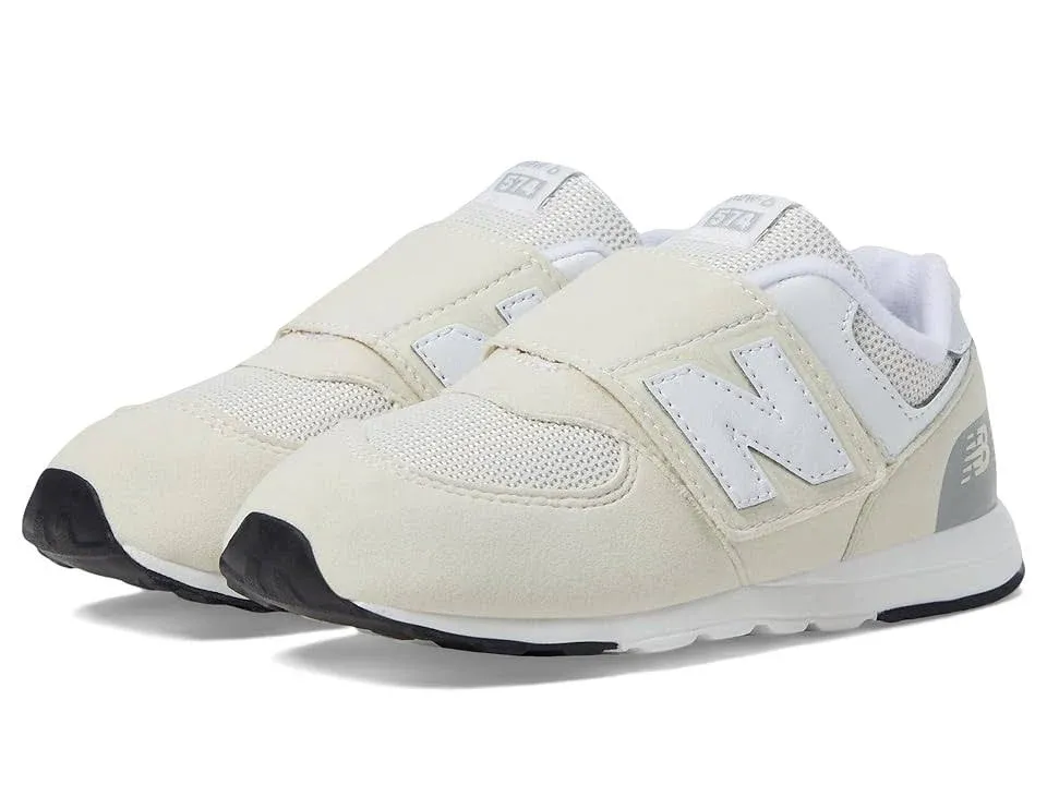 New Balance Kids' 574 New-B Hook & Loop - Grey/White (Size 9)