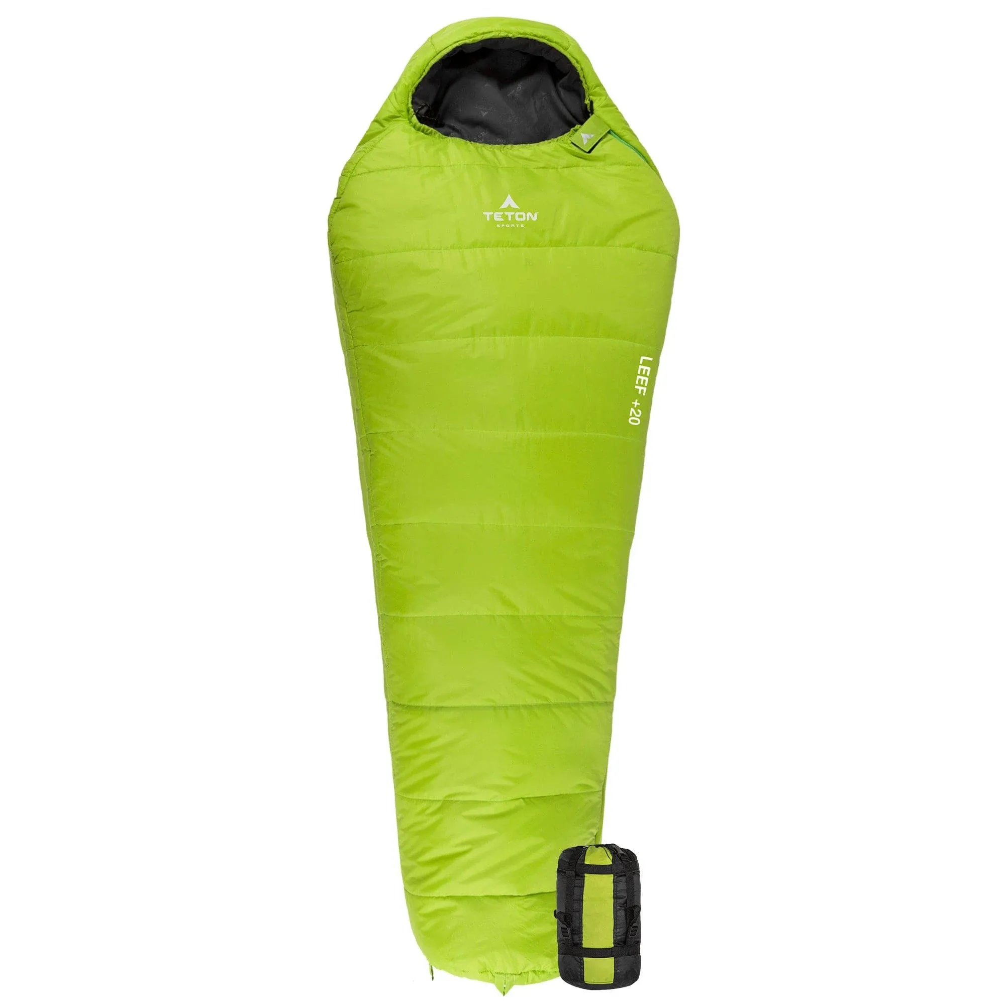 TETON Sports LEEF Ultralight Mummy Sleeping Bag Perfect for Backpacking, Hiking, and Camping; 3-4 Season Mummy Bag; Free Stuff Sack IncludedTETON Sports LEEF Ultralight Mummy Sleeping Bag Perfe…