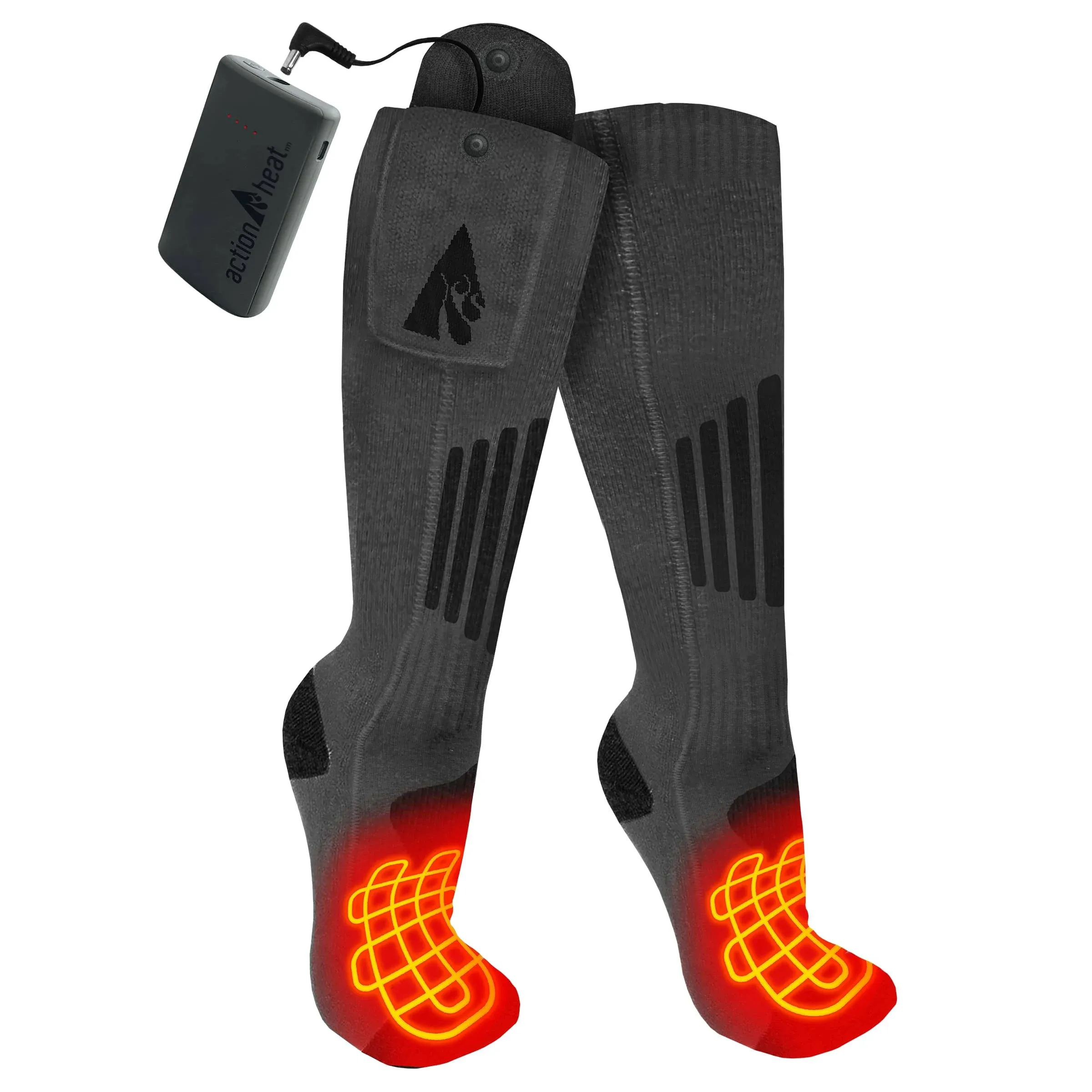 ActionHeat 3.7V Wool Rechargeable Heated Socks 2.0 with Remote