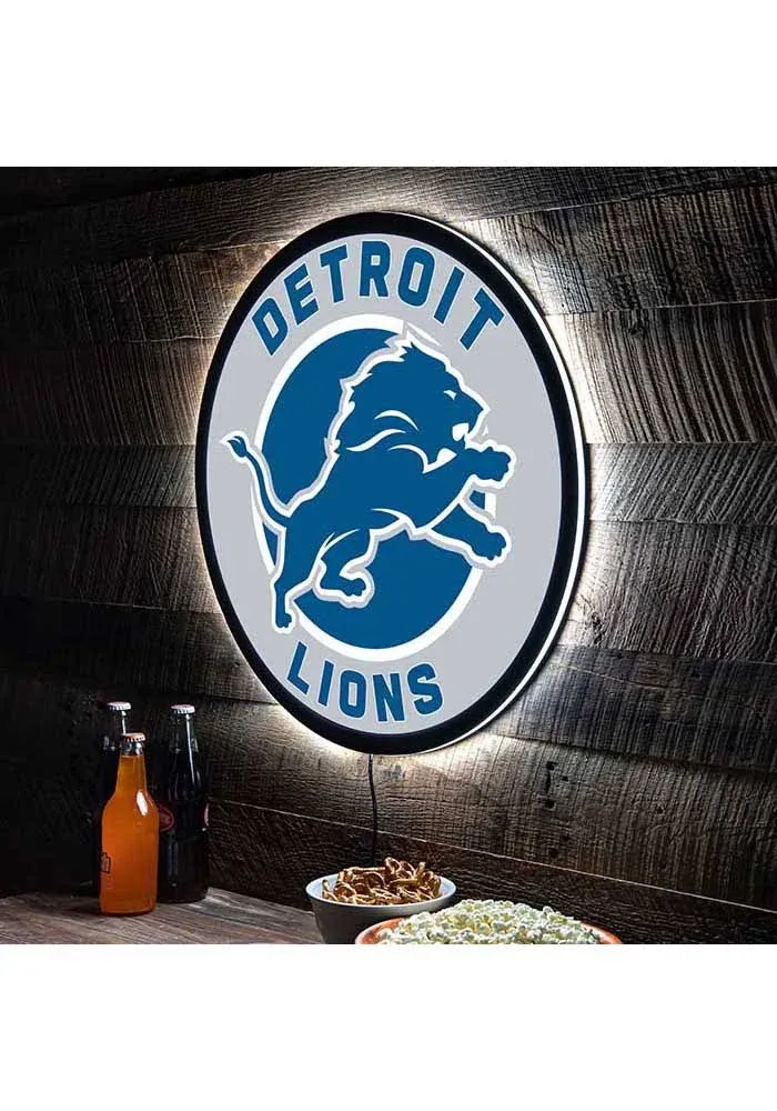 Detroit Lions LED Round Wall Decor