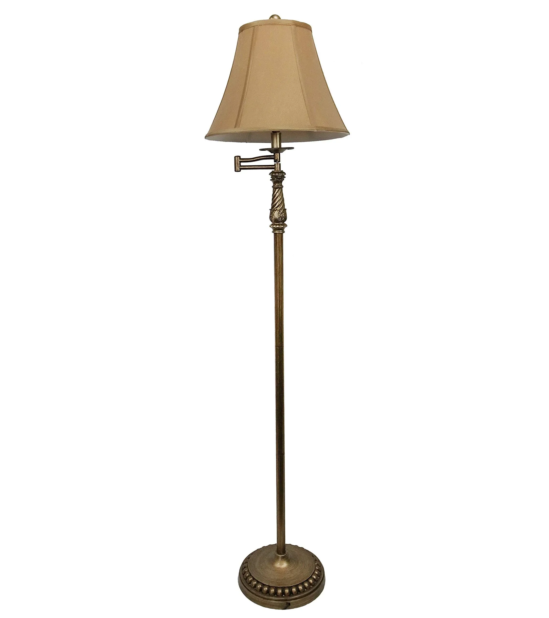 61 inch Rustic Brass Swing Arm Floor Lamp