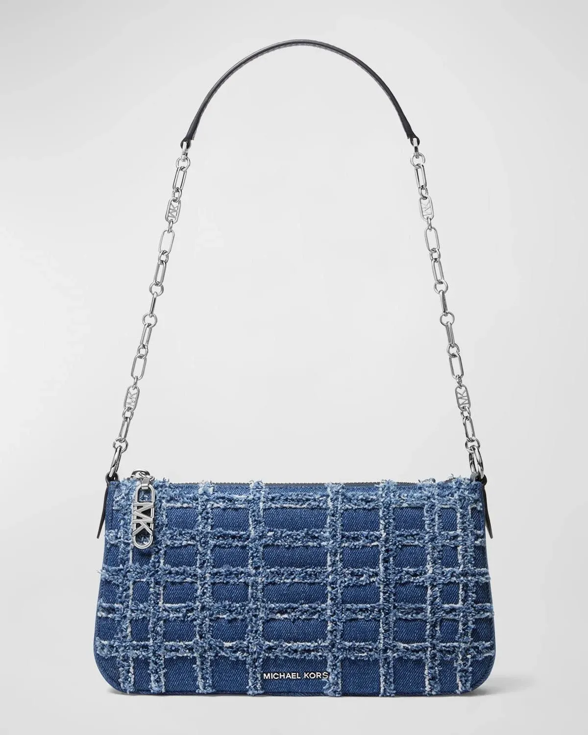 Michael Kors Empire Medium Chain Pouchette Shoulder Bag - Denim