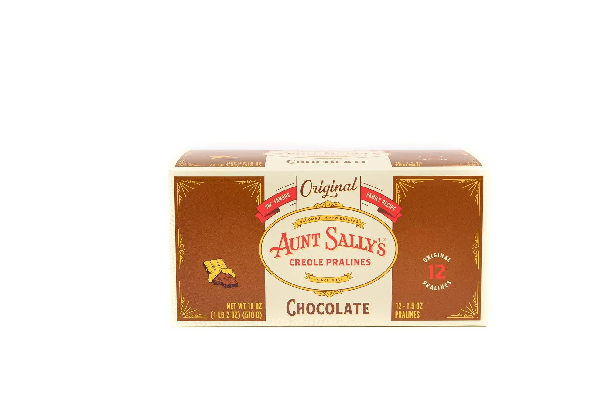 Aunt Sally's Creamy Triple Chocolate Pecan Pralines, Box of 12