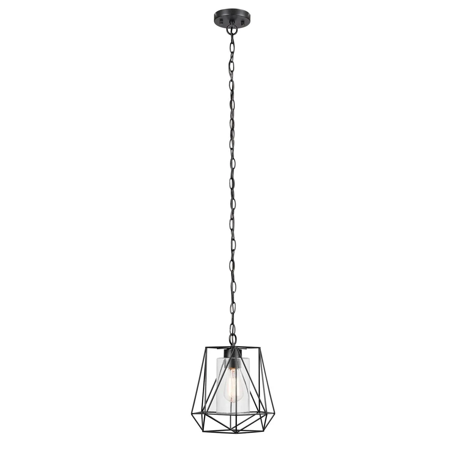 Globe Electric Sansa 1-Light Black Outdoor/Indoor Pendant, 44299