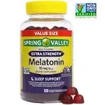 Spring Valley Vegetarian Melatonin Gummy Supplement, 10 mg, 120 ct + 1 Mini Pill Container (Color Varies)