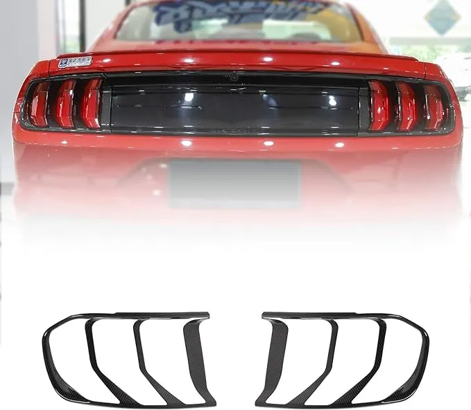 JeCar for Mustang Tail Light Covers Trim Taillight Cover Bezel Accessories Ford 2018-2023 Carbon Fiber at MechanicSurplus.com