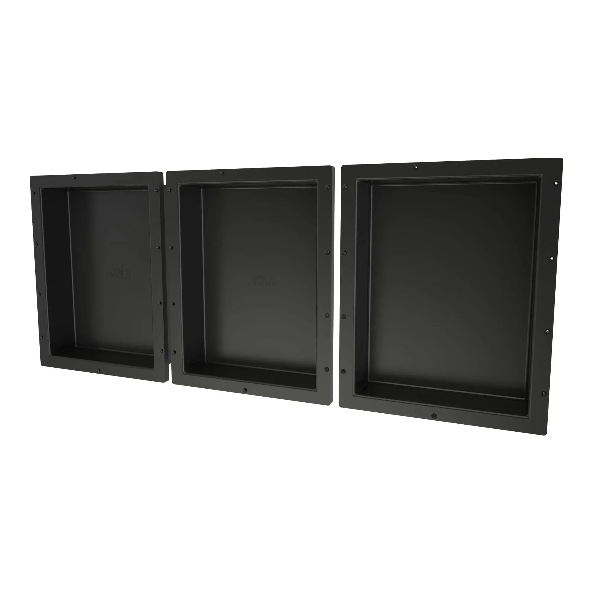 Tile Redi RNTH1620S-20-20 Redi NICHE Triple Recessed Shelf Black