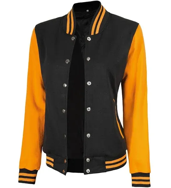 Decrum Letterman Jacket Women - Varsity Jackets For Womens Highschool Baseball Bomber Lightweight Trendy