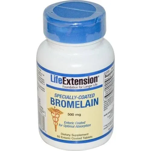 Bromelain Coated Tablets 500mg, Joint Health Support, Compatible with Life Extension, Gluten Free, Non-GMO, Vegetarian, 60 Count