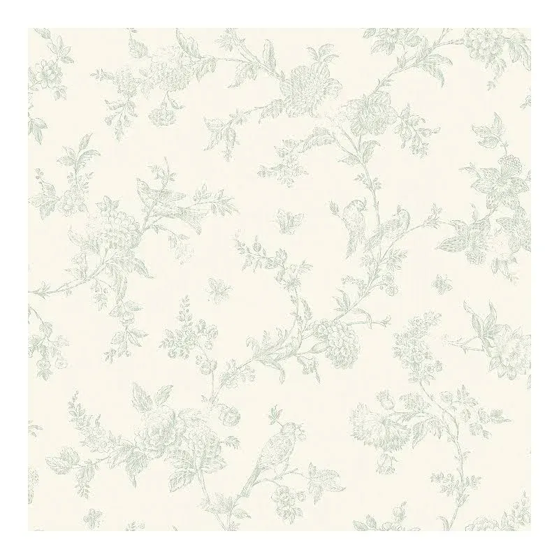 Chesapeake French Nightingale Sage Floral Scroll Wallpaper