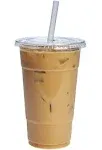 Comfy Package Clear Plastic Cups 24 Oz Disposable Coffee Cups with Lids, 50-Pack