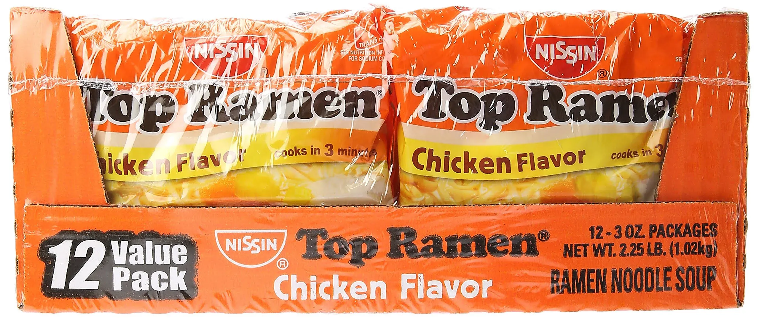 Nissin Top Ramen Bowl Ramen Noodle Soup, Chicken, 3.42 Ounce (Pack of 6)