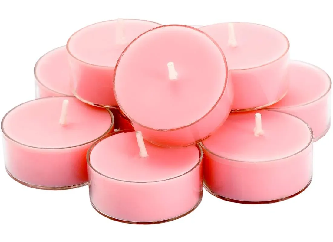 DEYBBY Natural Scented Soy Wax Tealight Candles Bulk, Romantic Rose Aromatherapy Luxury Tea Candle Set of 12-4 Hour Burn Time|Great for Valentine's Day, Birthday