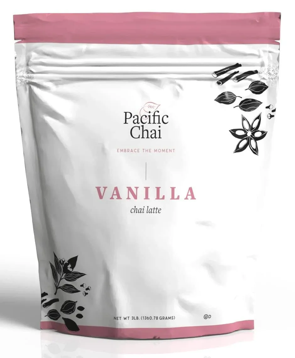 Pacific Chai Vanilla Chai Latte Powder Mix Instant Hot Iced 3 lb Pack of 1