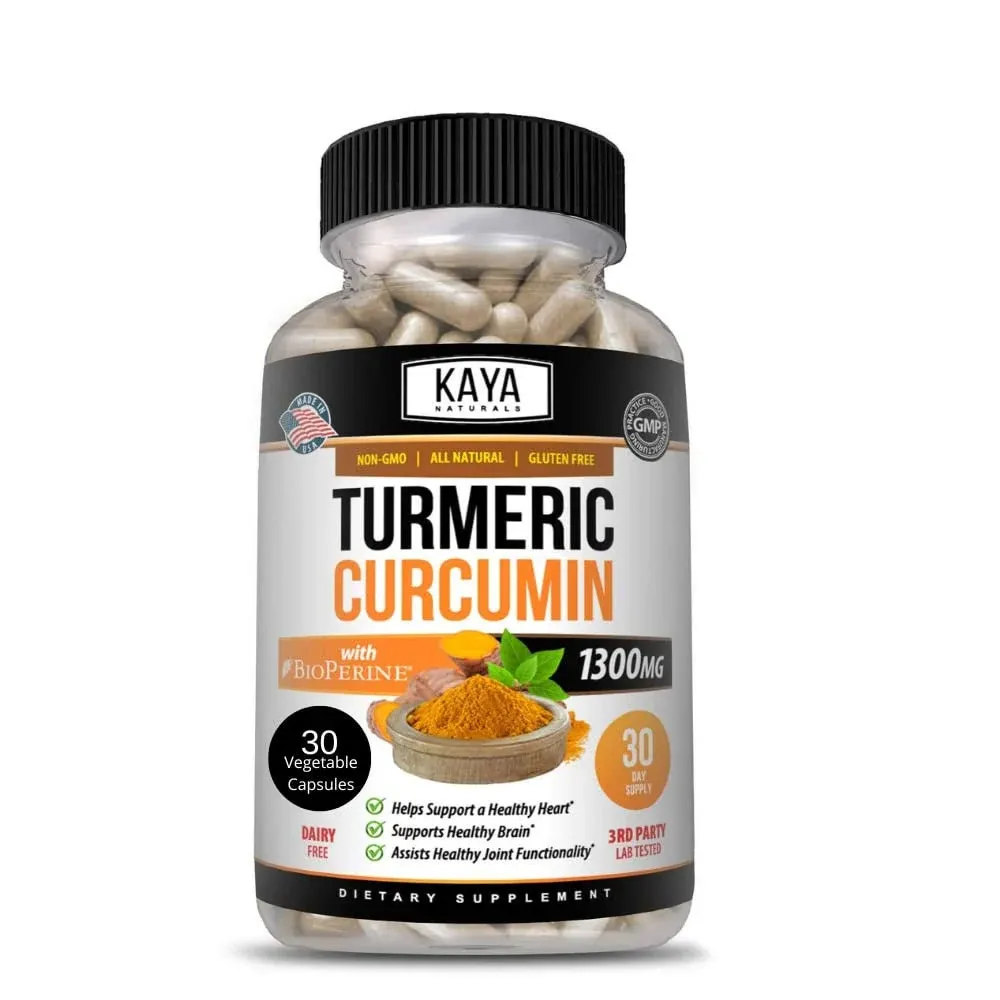 Kaya Naturals Turmeric Nature Made Bioperine, Joint Support with 95% Standardized ...