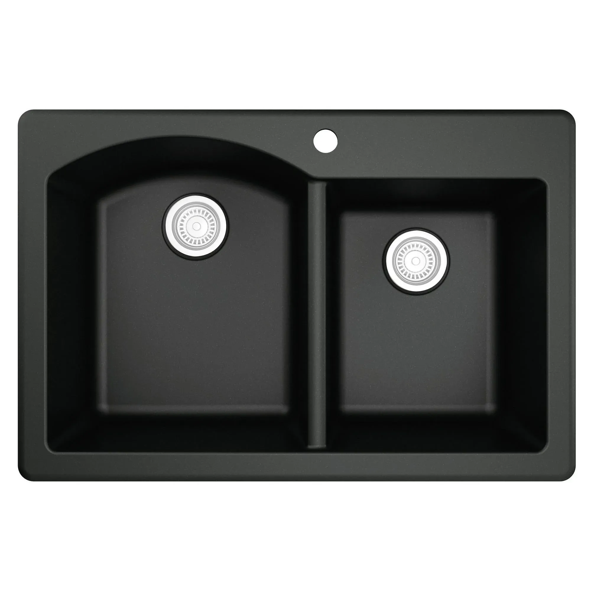 Karran - QT-610-BL - Double Bowl 33 in. x 22 in. x 9 in. Deep Black Quartz Kitchen Sink