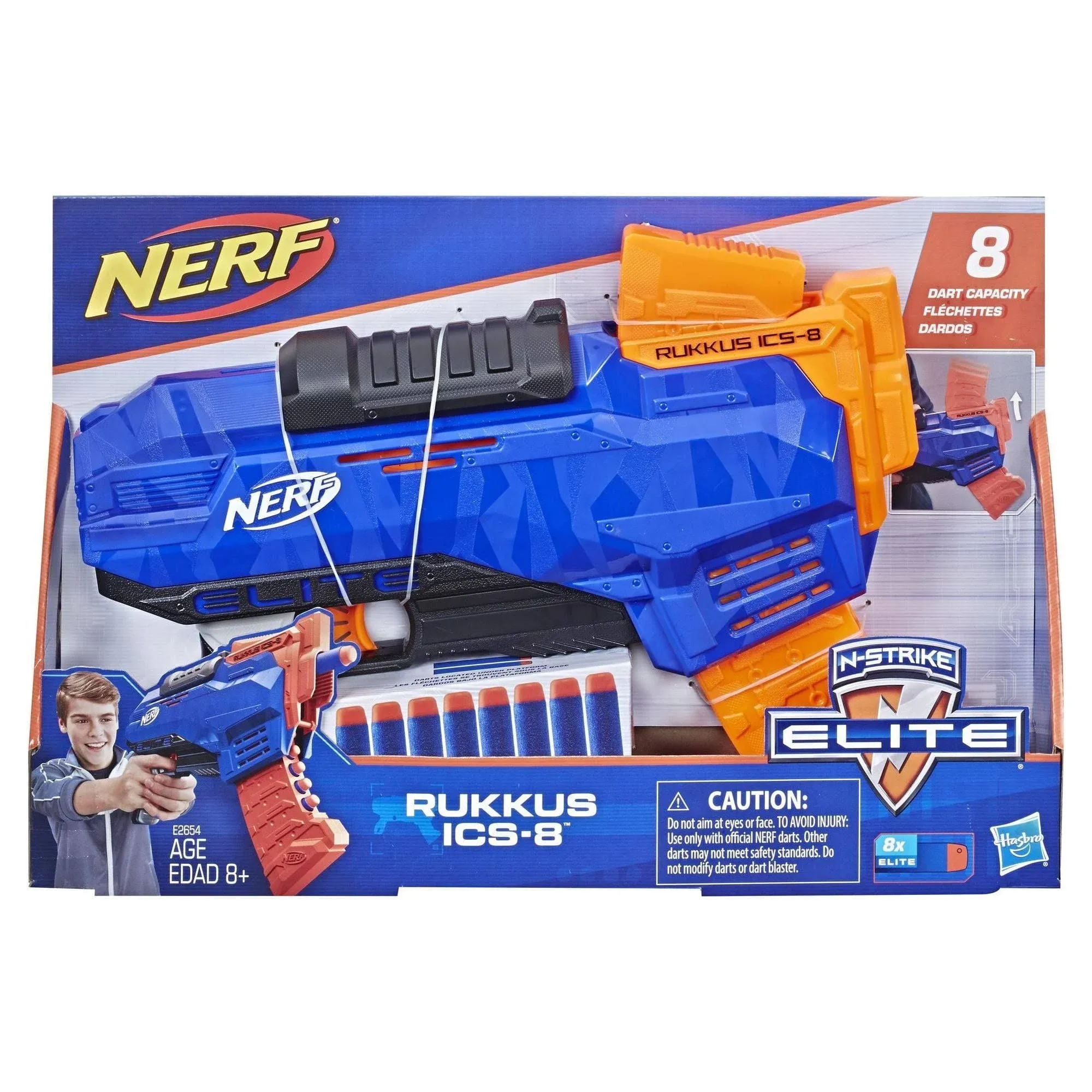 Nerf Gun Rukkus ICS-8 Good Holds 8 Darts Powerful Fun Toy