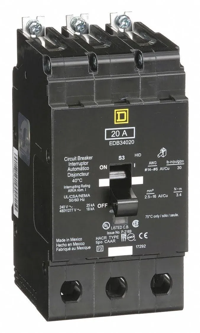 EDB34020 Square D Circuit Breaker