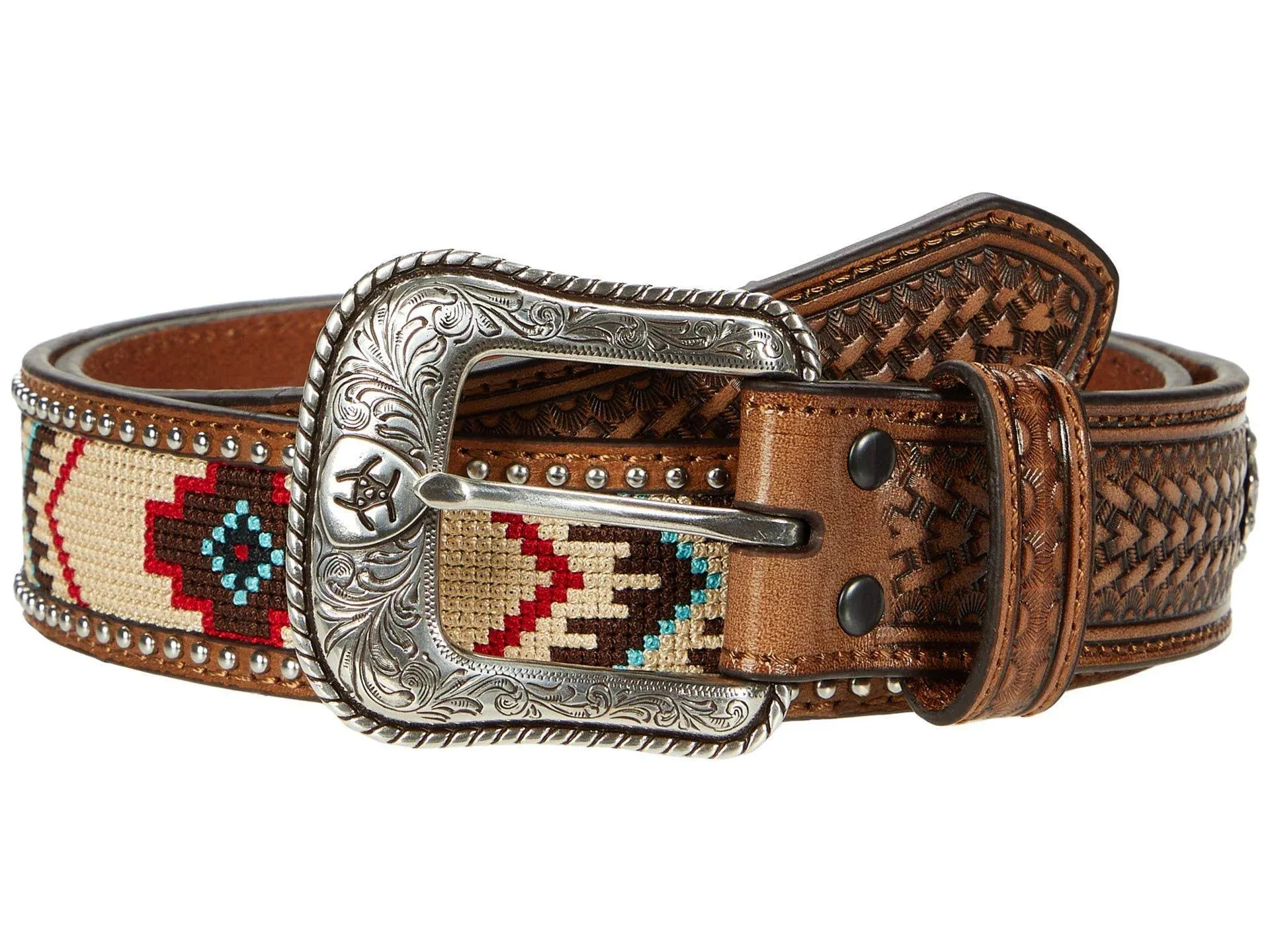 ARIAT Men's Arrow Billet Ribbon Center Belt