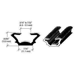 CRL AS139596 96 inch Flexible Flocked Rubber Glass Run Channel for 1965-1968 Ford ...