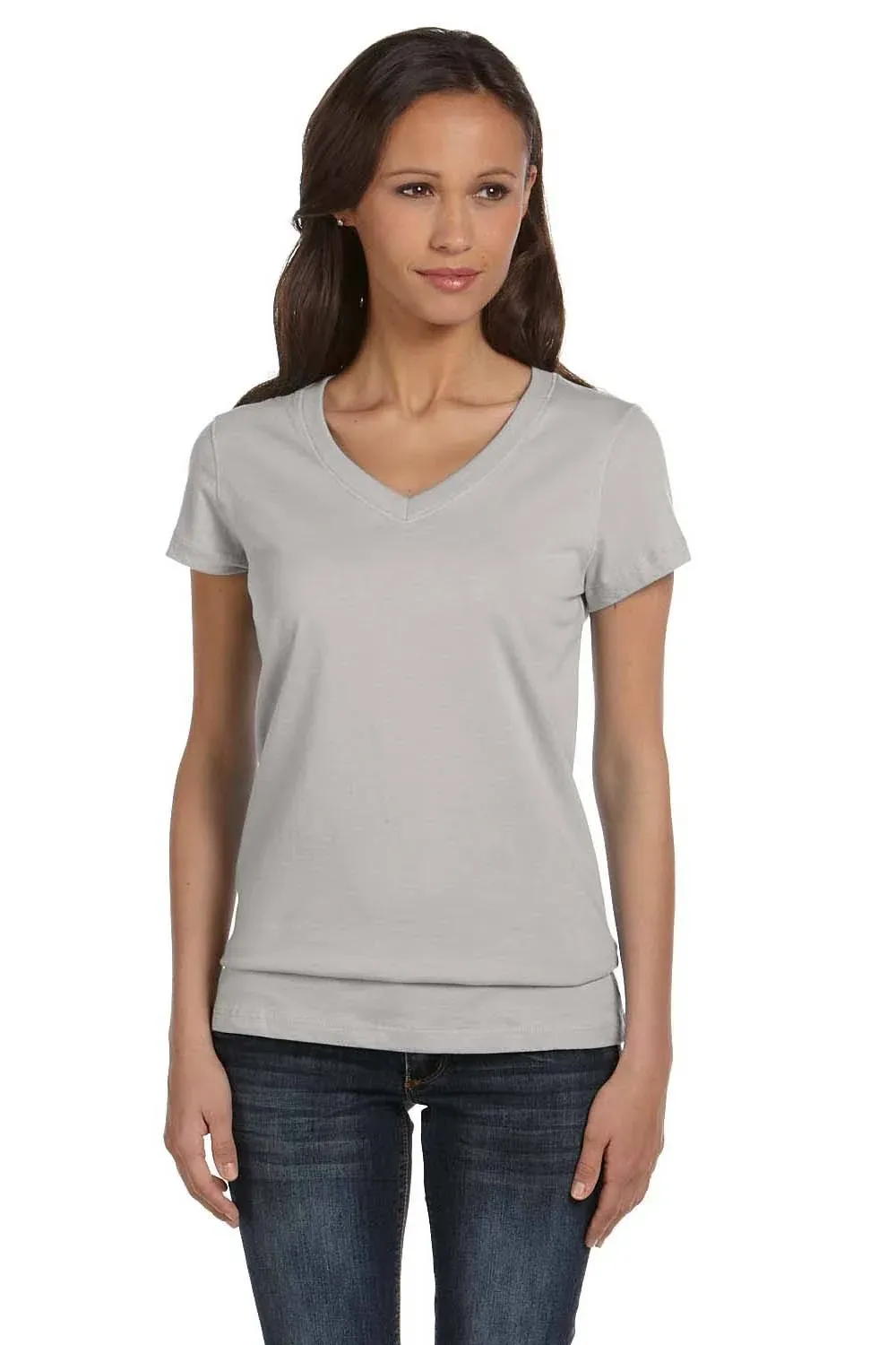 Bella + Canvas - Ladies' Jersey Short-Sleeve V-Neck T-Shirt, Athletic Heather / L