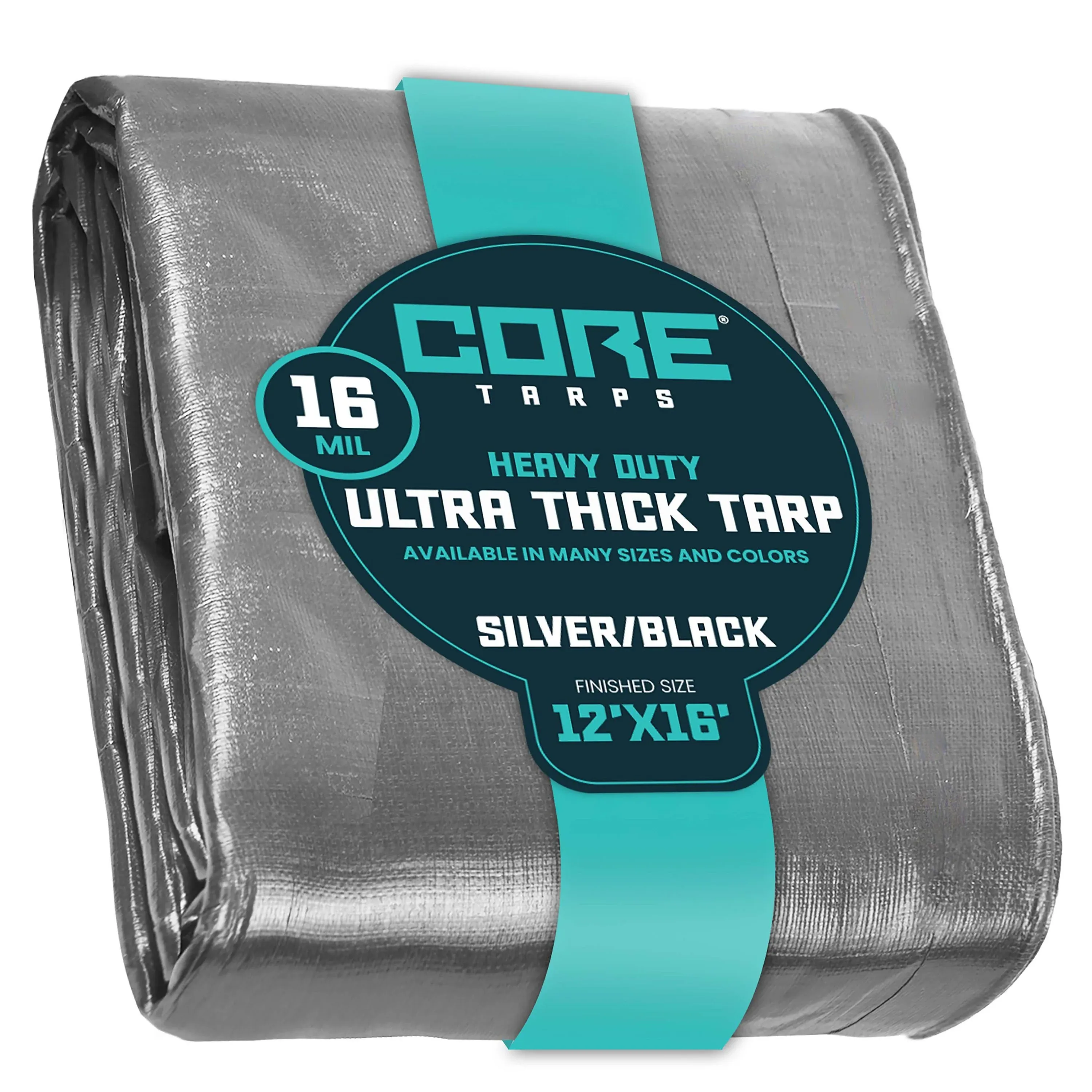 Core Tarps 12 ft. x 16 ft. Tarp, 16 mil, Silver/Black