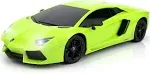 QUN FENG RC Car 1:18 Lamborghini Aventador 2.4G Radio Remote Control Cars Electric Car Sport Racing Hobby Toy Car Grade Licensed Model Vehicle for Kids, Green