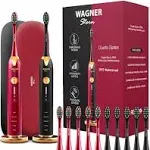 Wagner Stern IntelliBrush Series Whitening Electric Toothbrush with Pressure Sensor. Offers 4 Brushing Modes, 3 intensities, 8 Soft Brush Heads, and a Luxury Travel case.