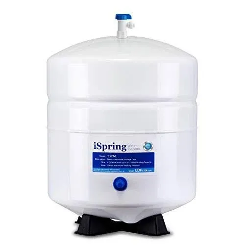 iSpring T32M Pressurized Water Storage Tank With Ball Valve for Reverse Osmosis RO Systems