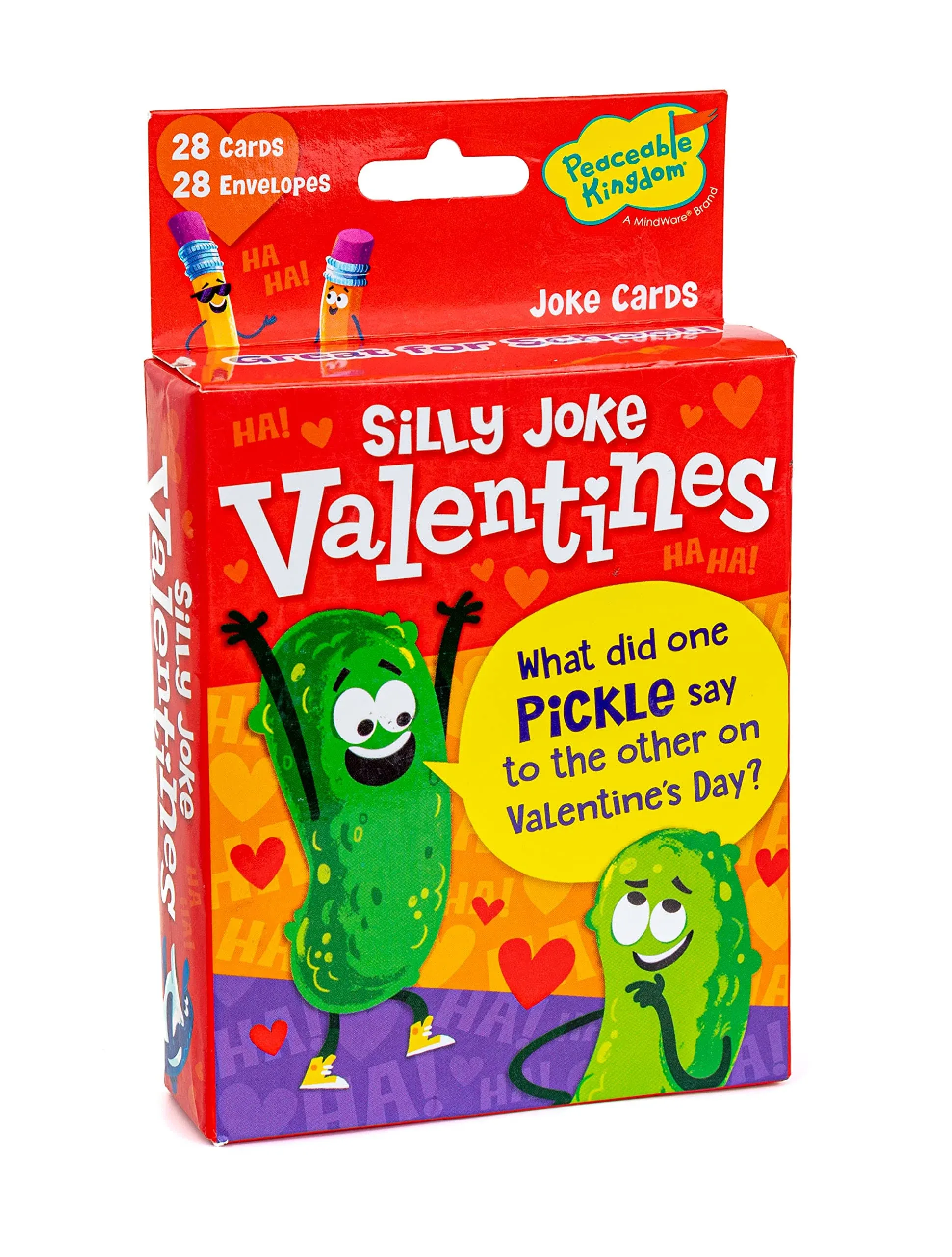 Peaceable Kingdom Silly Joke Valentines - 28 Card Pack