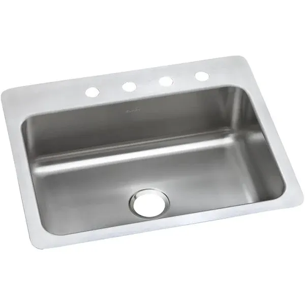 Elkay DSESR12722 Dayton 27&#034; Drop In Single Basin Stainless Steel - 1 Faucet Hole