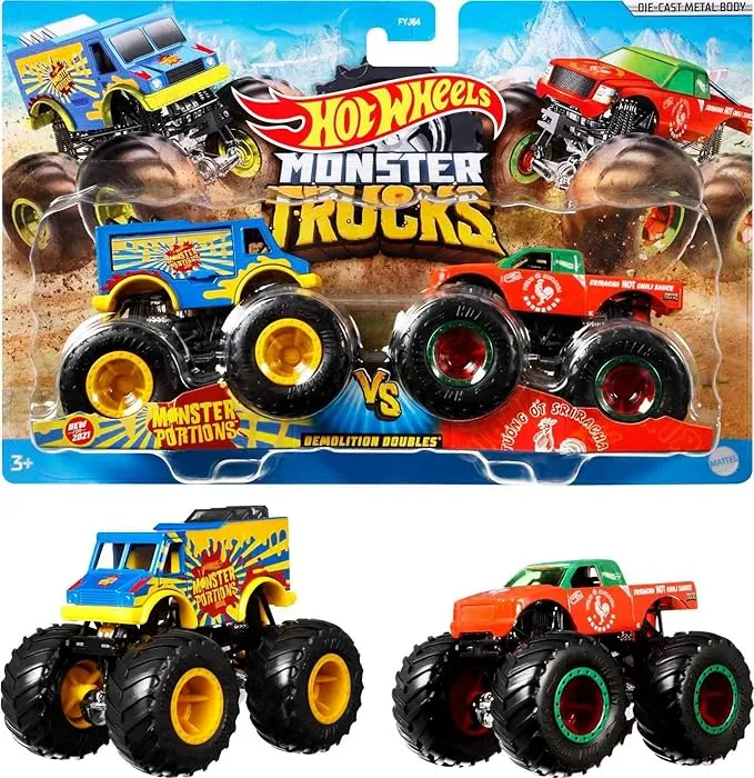 Hot Wheels Monster Demo Doubles Trucks 2 Pack 