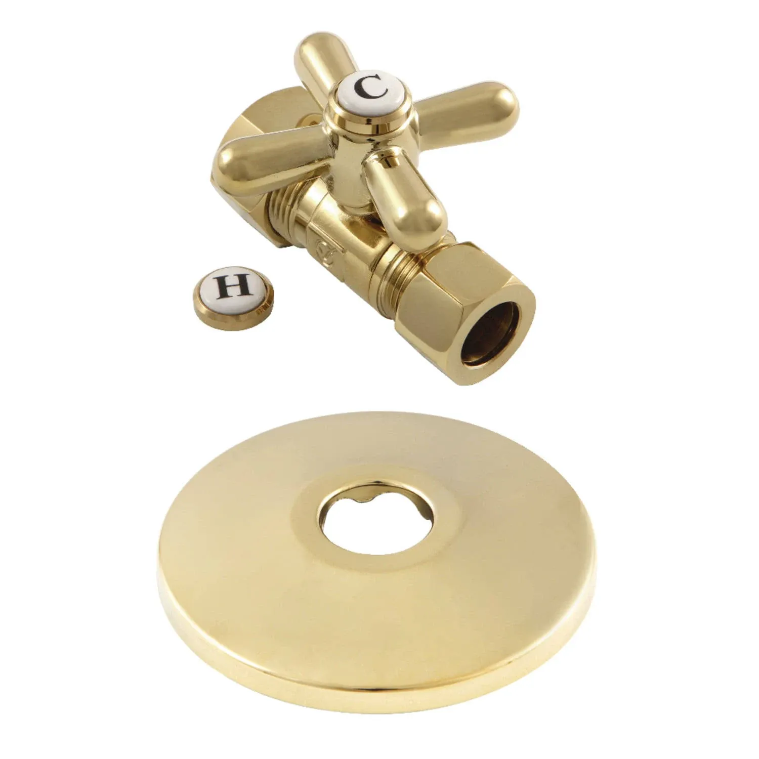 Kingston Brass Cc44452xk 5/8-Inch OD x 1/2-Inch OD Comp Quarter-Turn Straight ...