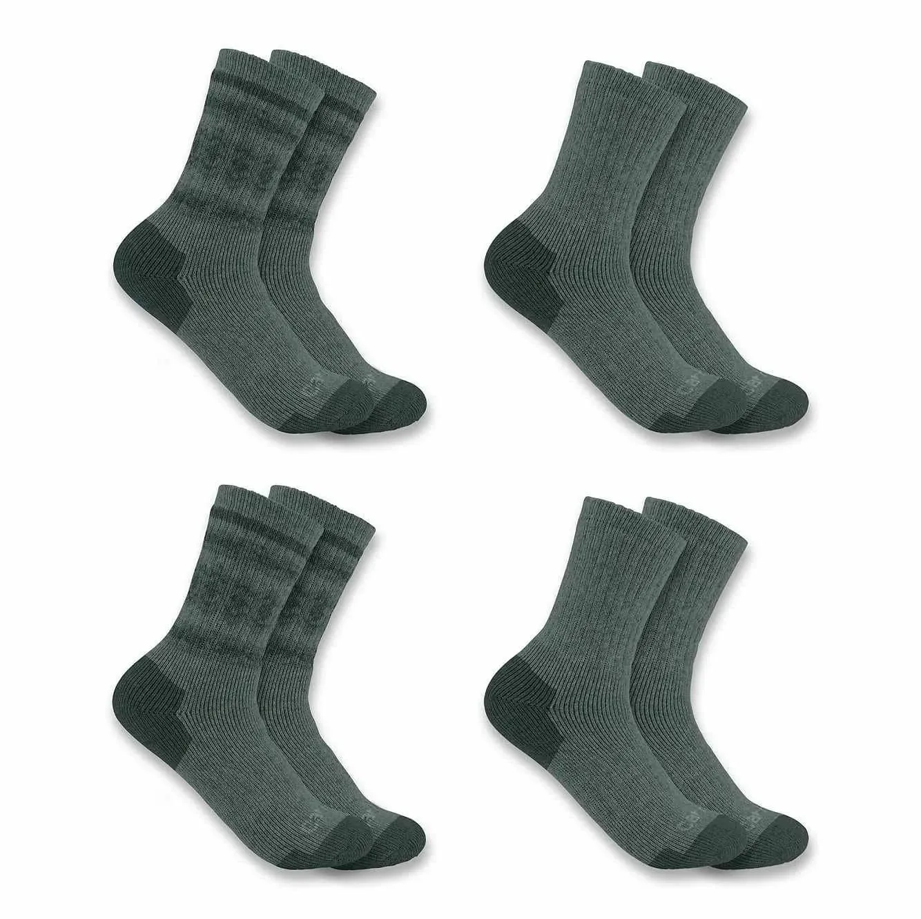 Carhartt Women&#039;s Heavyweight Synthetic-Wool Blend Crew Sock 4 Pack, Assorted