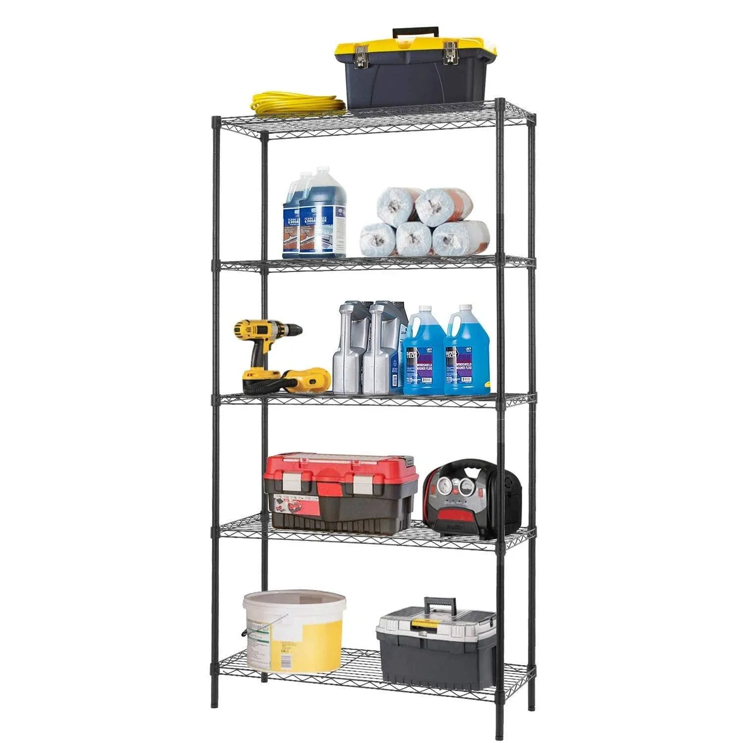 14Dx36Wx72H 5-Shelf Adjustable Storage Shelves Wire Shelving Unit Garage NSF ...