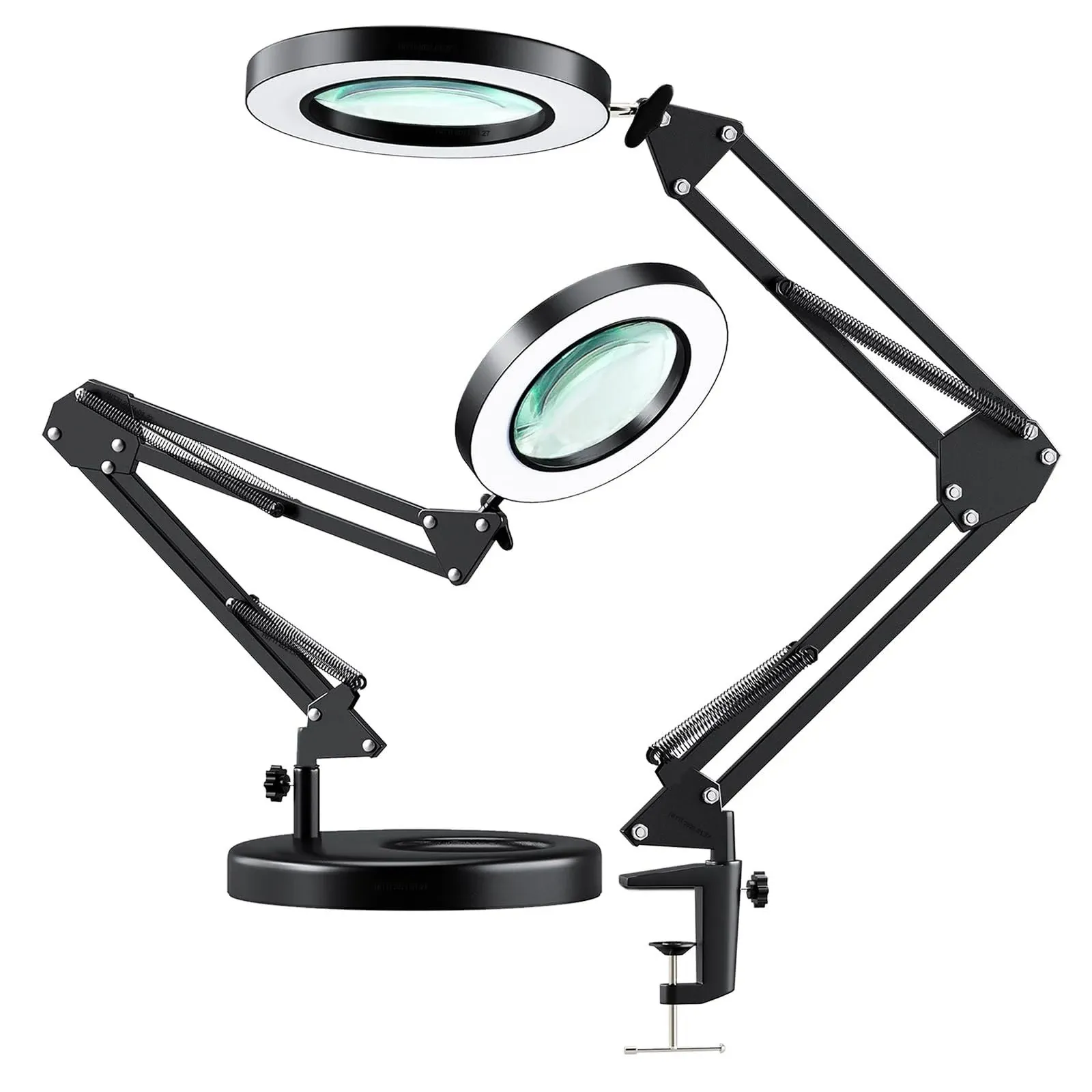 5X LED Magnifying Lamp, HITTI 1,800 Lumens Stepless Dimmable, 3 Color Modes