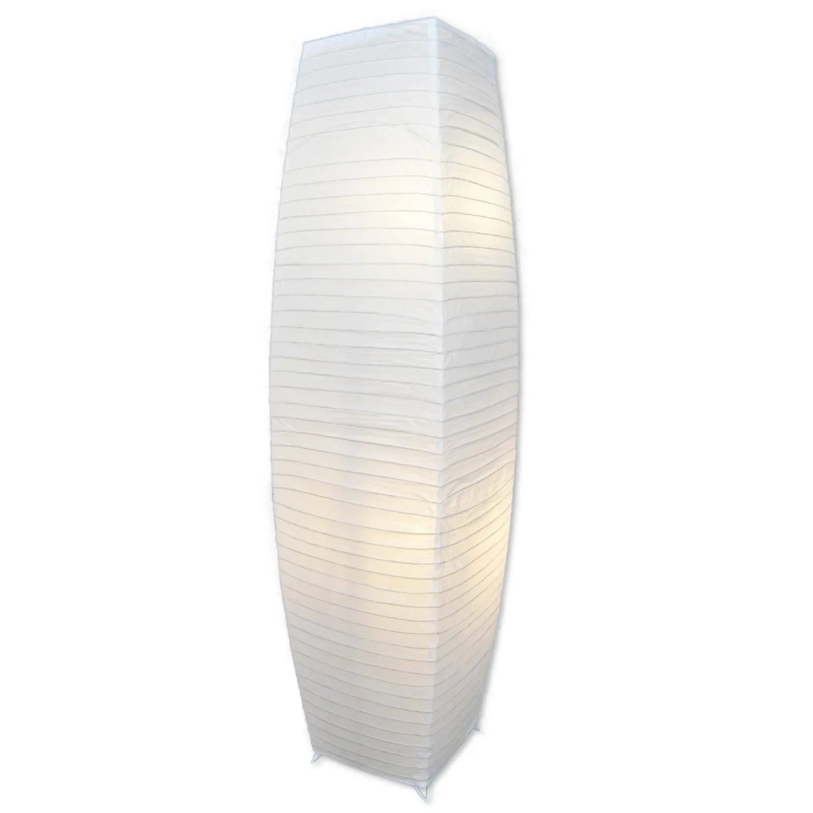 Alumni Paper Floor Lamp Chrome Finish with White Paper Shade