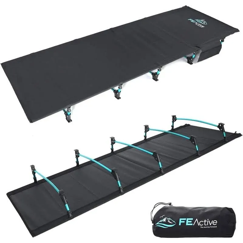 Fe Active Folding Camping Cot - Portable, Lightweight, And Comfortable Adult