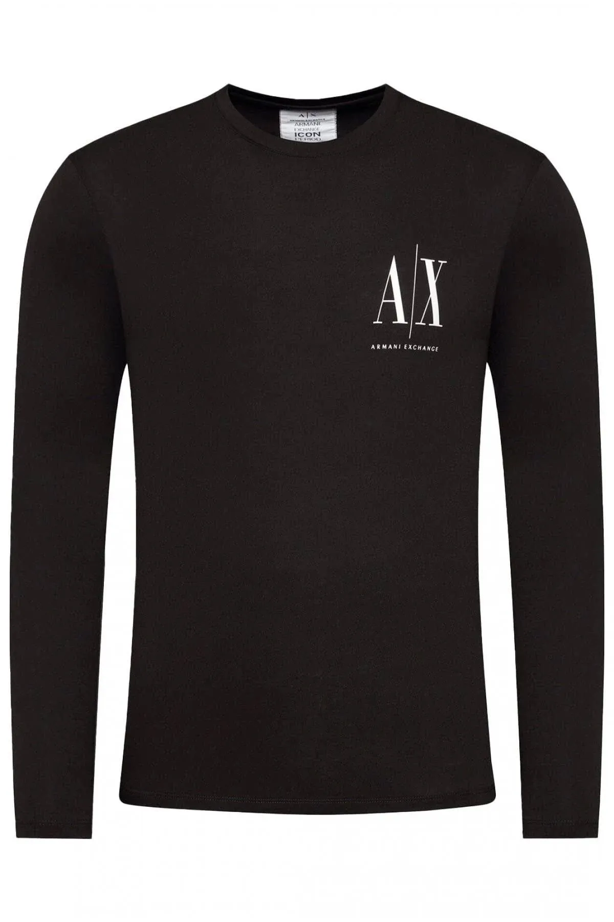 T-Shirt Long Sleeve Logo Armani Exchange Man 8NZTPL ZJH4Z Black White