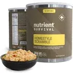 Nutrient Survival MRE Homestyle Scramble Eggs, Ready to Eat Meals (10 Servings) Freeze Dried Prepper Supplies & Emergency Food Supply, 40 Essential Nutrients, Shelf Stable Up to 25 Years, One Can