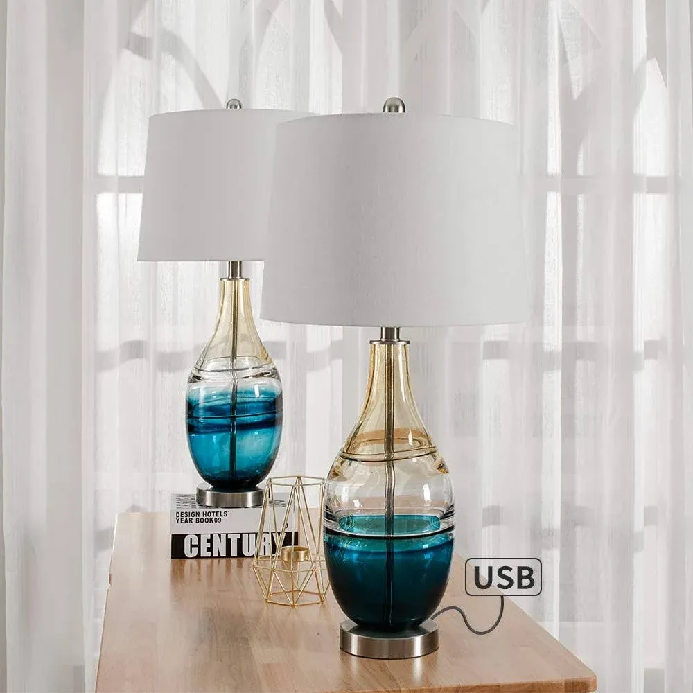 Maxax Glass Table Lamps (Set of 2)