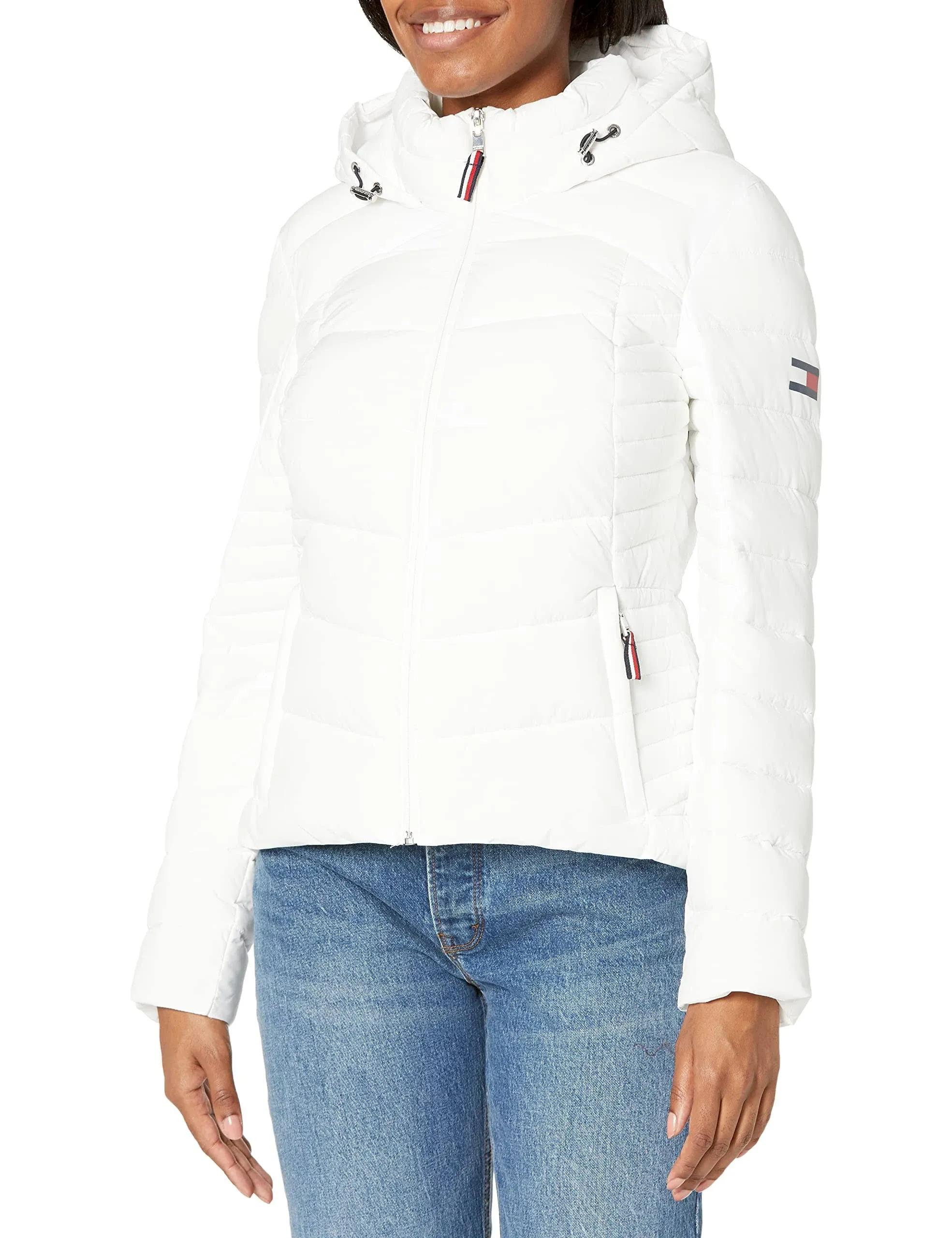 Tommy Hilfiger Women's Hooded Zip Front Short Packable Jacket