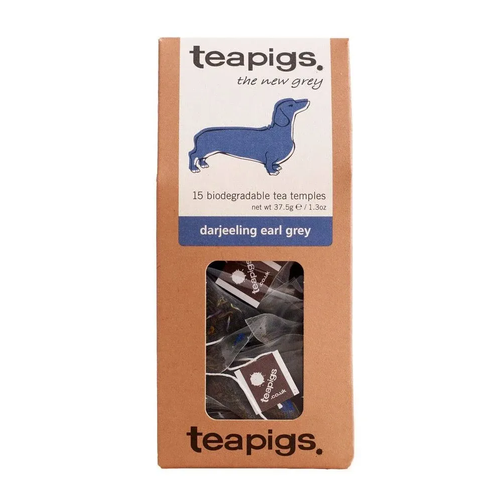 Teapigs Earl Grey Strong Black Tea, Caffeinated, Vegan, 15 Each (Pack Of 6)