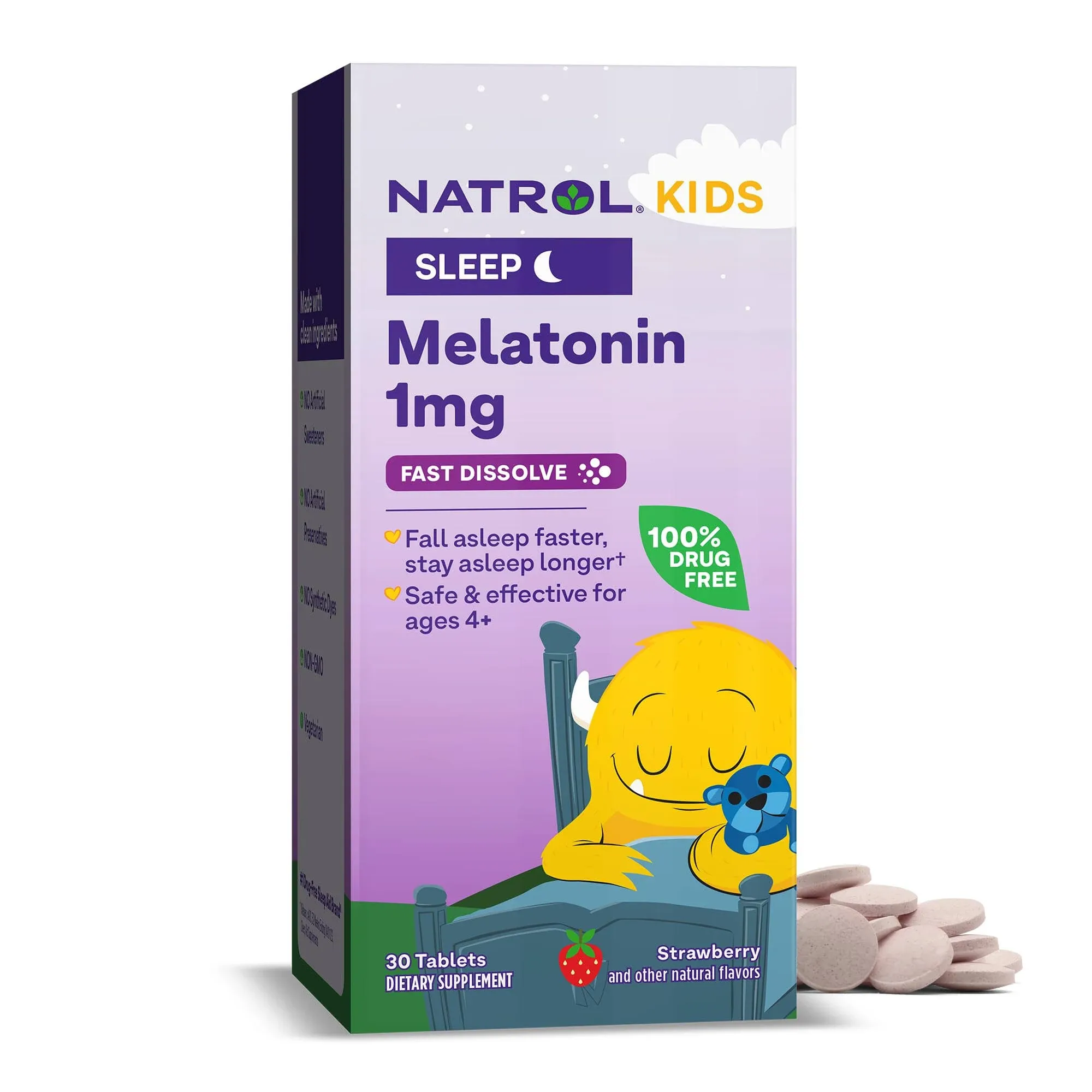 Natrol Kids Melatonin Sleep Fast Dissolve Tablets - Strawberry 30 ct