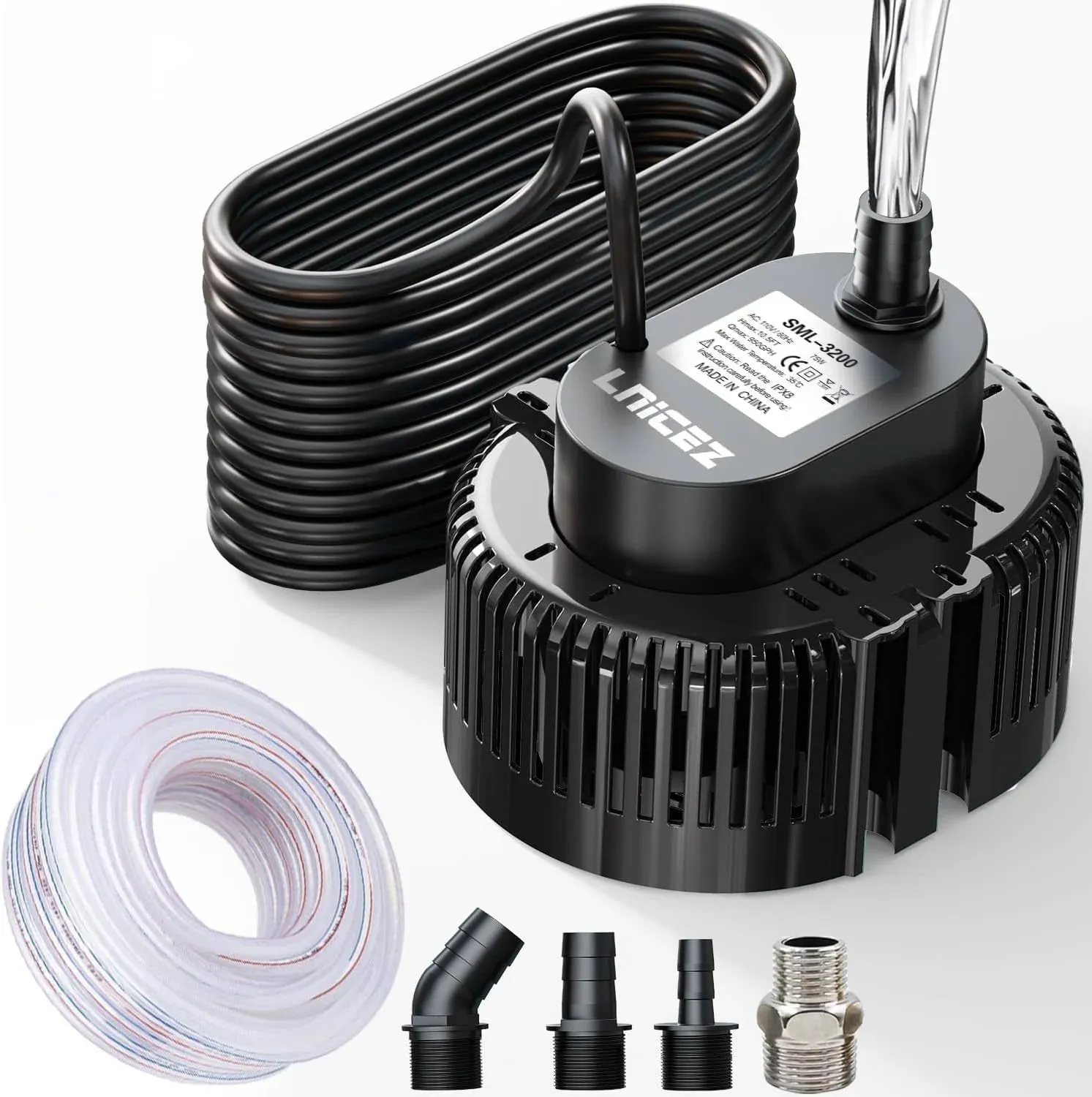 Lnicez Sump Pump - 𝟗𝟓𝟎𝐆𝐏𝐇 Ultra-quiet - Submersible Water Pump,